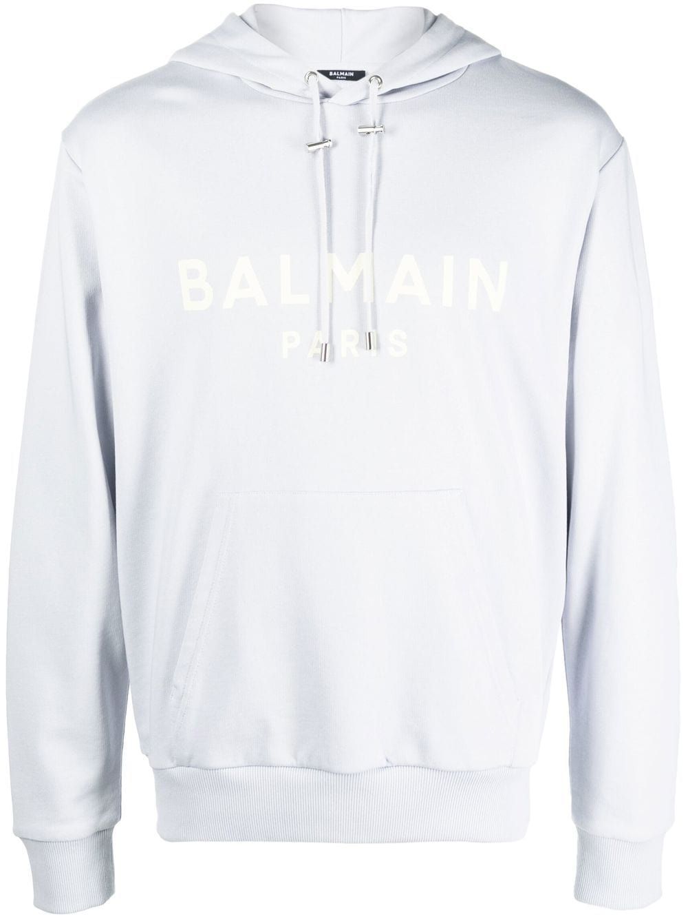 BALMAIN Blue Hooded Sweatshirt for Men