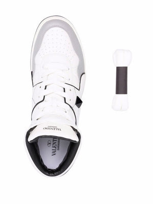 VALENTINO GARAVANI Men's Mid-Top Sneaker in Bianco/Nero/Pastel Grey for FW24