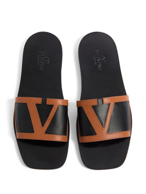 VALENTINO GARAVANI Viva Superstar Leather Slide Sandals for Men