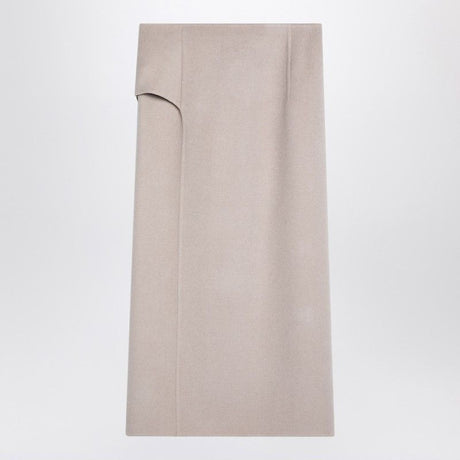 MAX MARA Midi Wool and Cashmere Skirt with Asymmetrical Slit