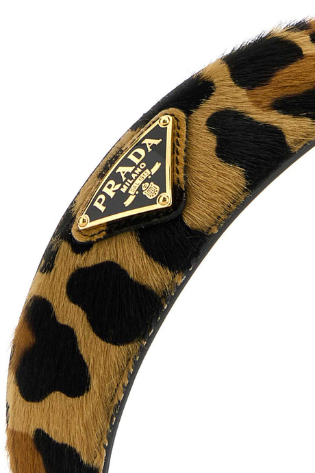 PRADA Animal Print Leather Hairband