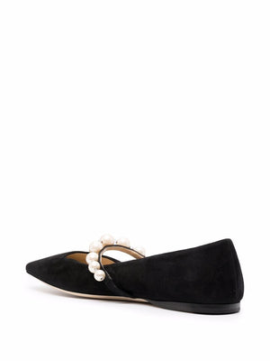 JIMMY CHOO ADE SUEDE LEATHER BALLET FLATS