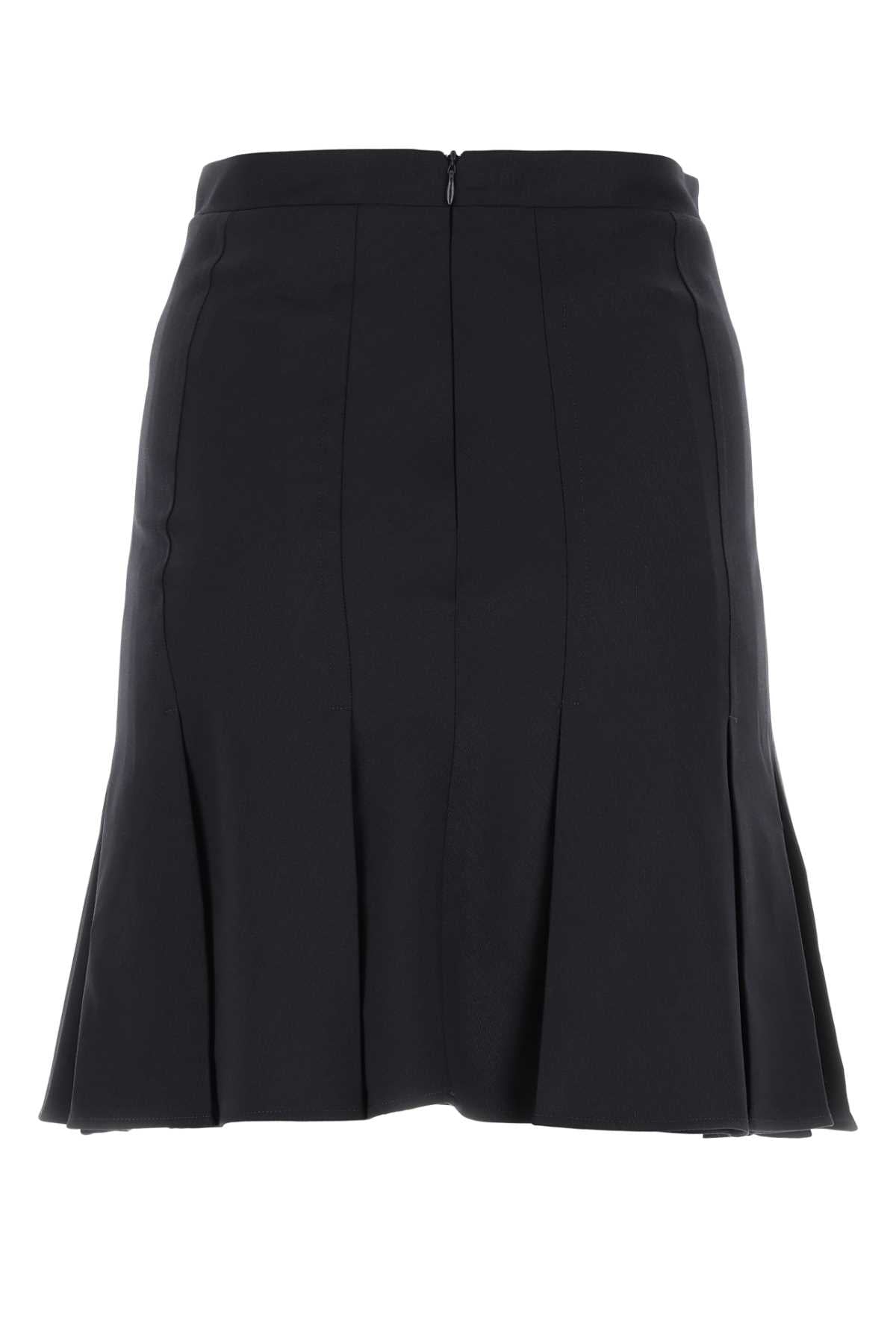 PATOU Midnight Blue Stretch Wool Mini Skirt for Women