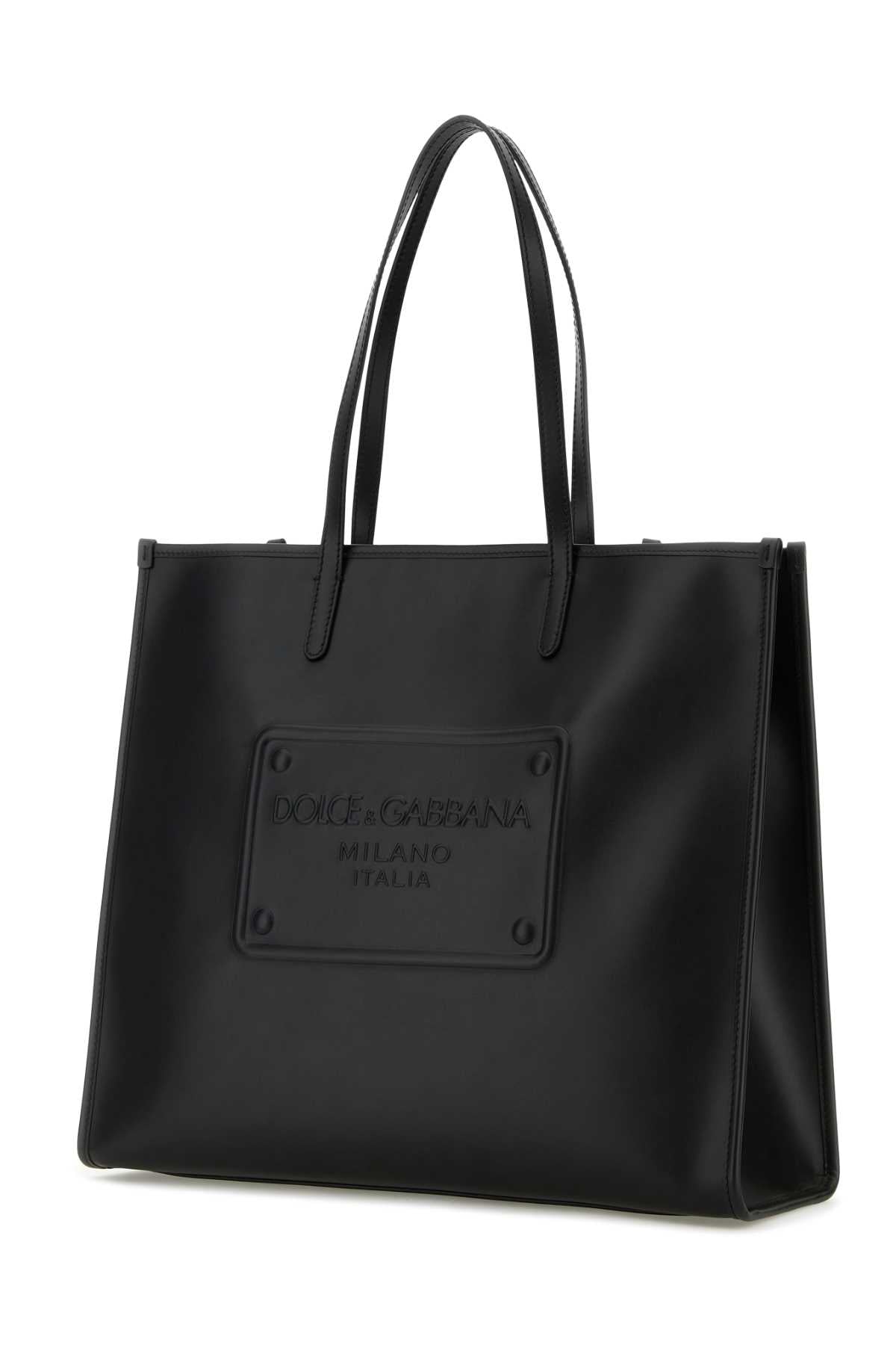 DOLCE & GABBANA Premium Black Leather Shopping Handbag - 42.5 cm Width