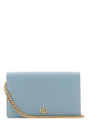 GUCCI Mini Leather GG Marmont Clutch with Shoulder Strap