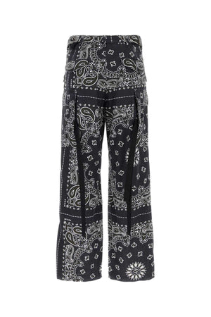 SACAI Printed Cotton Cargo Pants for Men - 23W Collection