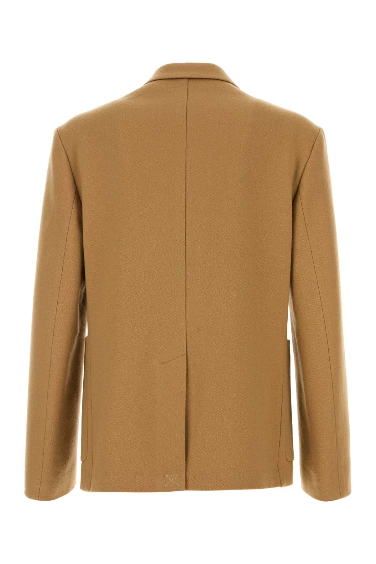 DRIES VAN NOTEN Camel Wool Blend Barleys Blazer