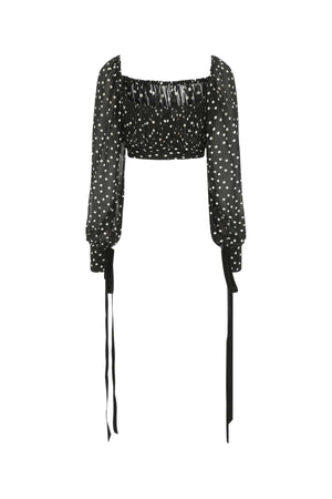 SAINT LAURENT Elegant Printed Silk Top