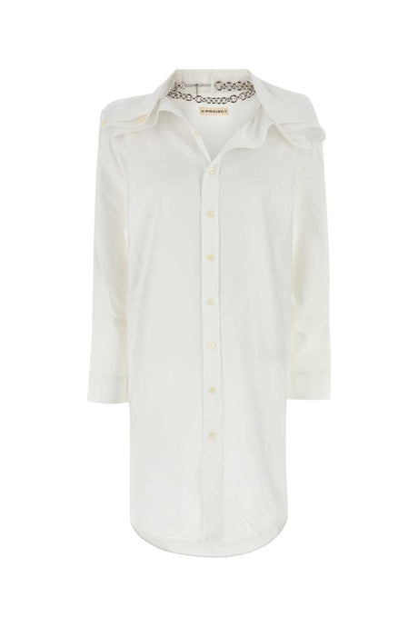 Y PROJECT Classic White Oxford Shirt Dress