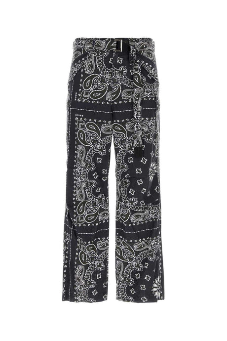 SACAI Printed Cotton Cargo Pants for Men - 23W Collection