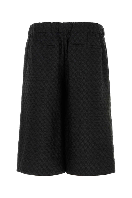 ALEXANDER MCQUEEN Black Viscose Blend Mini Bermuda Shorts