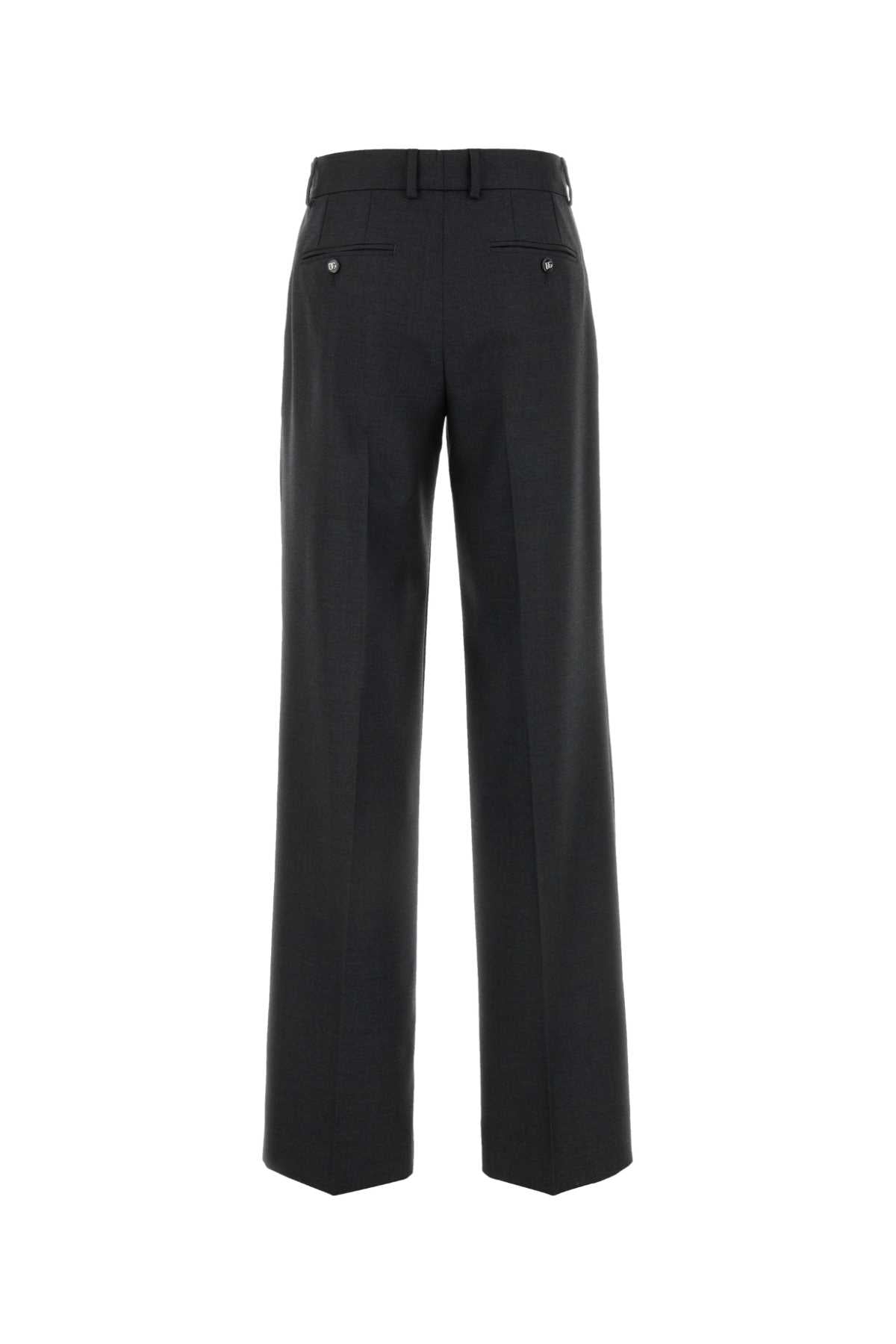 DOLCE & GABBANA Graphite Virgin Wool Trousers for Women