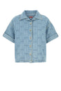 KENZO Embroidered Denim Shirt for Women - Light Blue