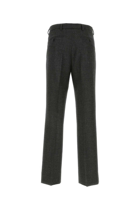 PRADA Elegant Dark Grey Wool Pants for Men