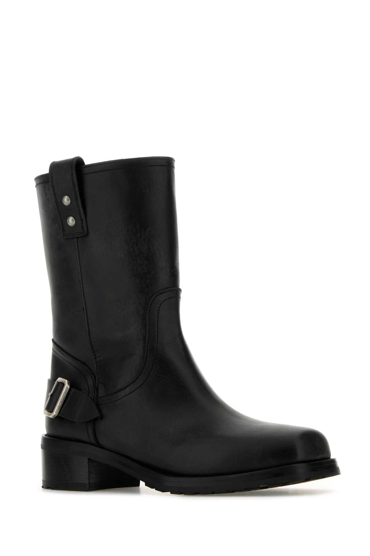 SONORA chic Black Leather Ankle Boots