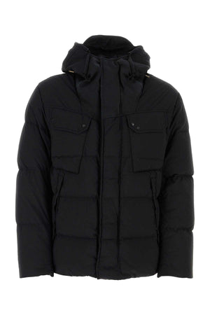 TEN C Men's Black Nylon Down Jacket