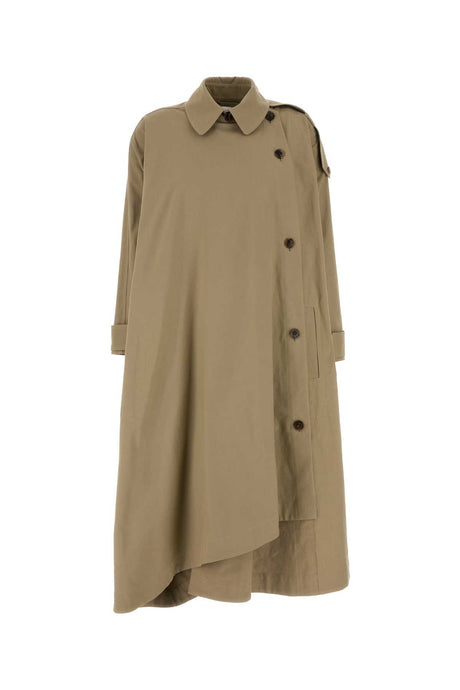 THE ROW Khaki Stretch Cotton Aralia Trench Jacket