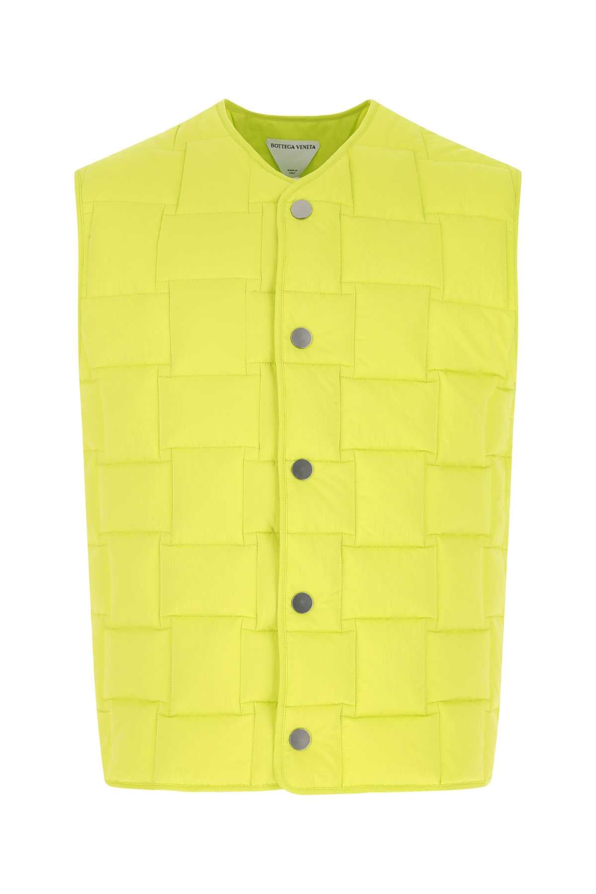 BOTTEGA VENETA Fluo Yellow Nylon Padded Vest