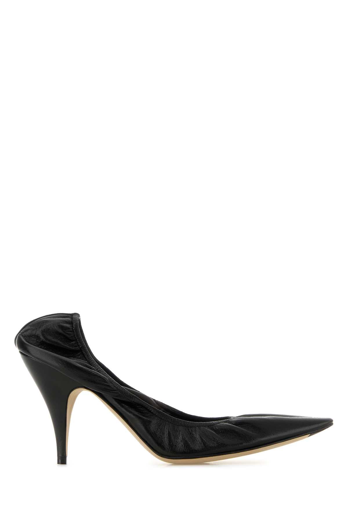 THE ROW Elevated Black Leather Liisa Pumps with 9 cm Heel