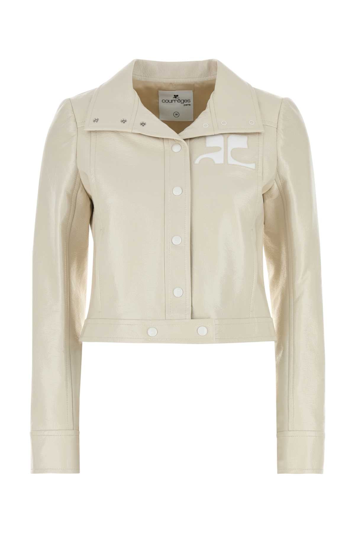 COURREGES Ivory Vinyl Blazer for Women