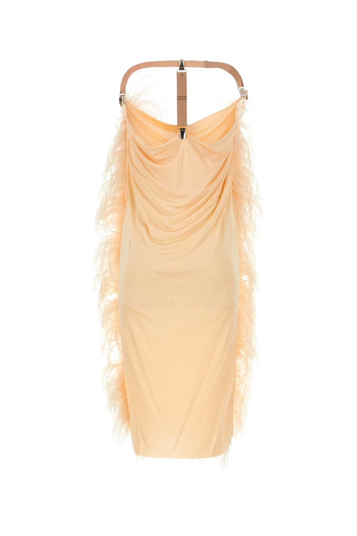 SPORTMAX Viscose Mini Dress with Feather Detail