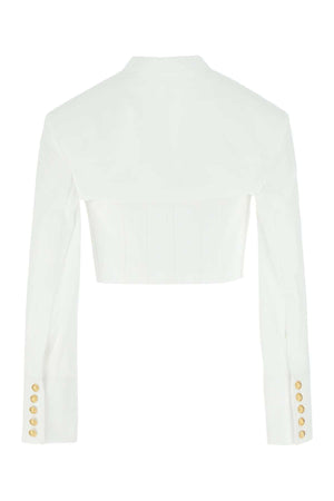 BALMAIN Classic White Poplin Shirt for Women