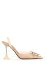 AMINA MUADDI Elegant Cream PVC Begum Pumps with 9.5 cm Heel