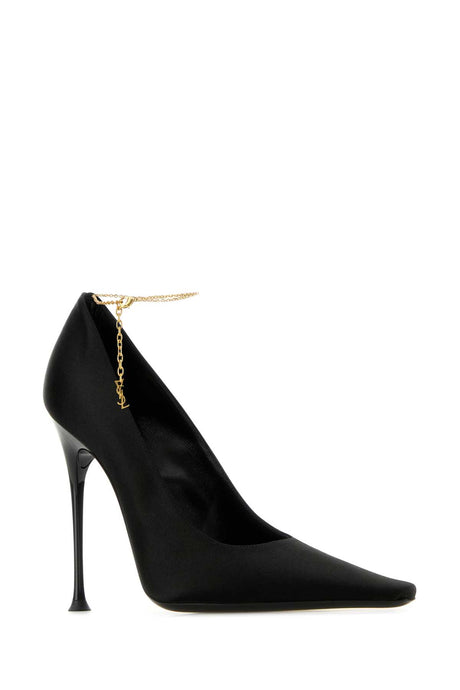 SAINT LAURENT Elevated Satin Pumps with 11 cm Heel for Women