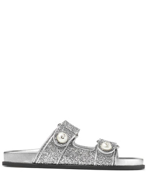 JIMMY CHOO FAYENCE GLITTERED SANDALS