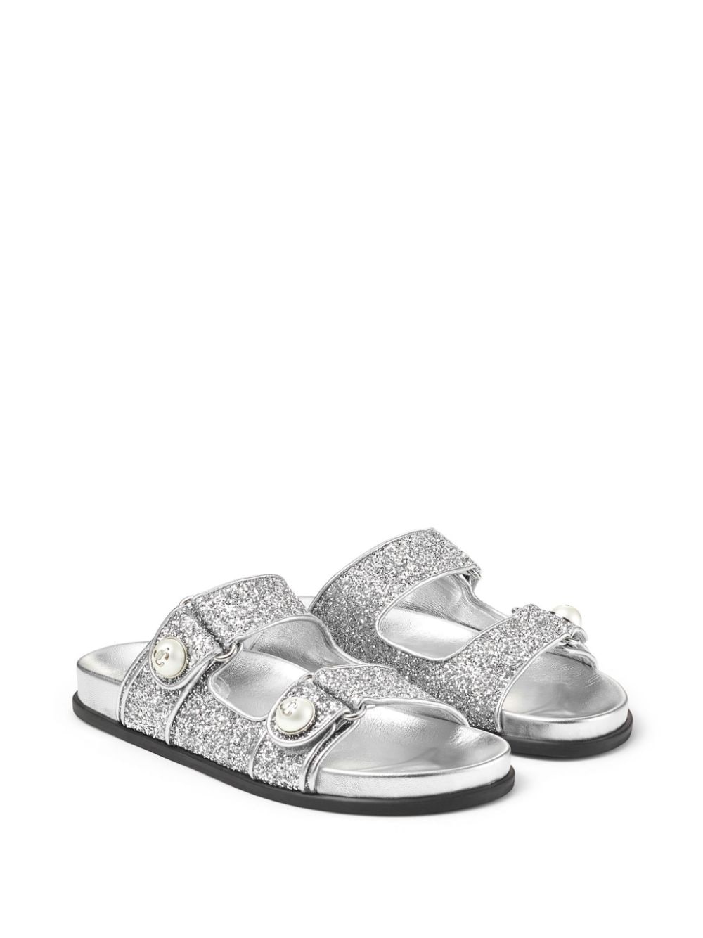 JIMMY CHOO FAYENCE GLITTERED SANDALS