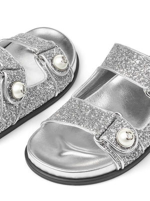 JIMMY CHOO FAYENCE GLITTERED SANDALS