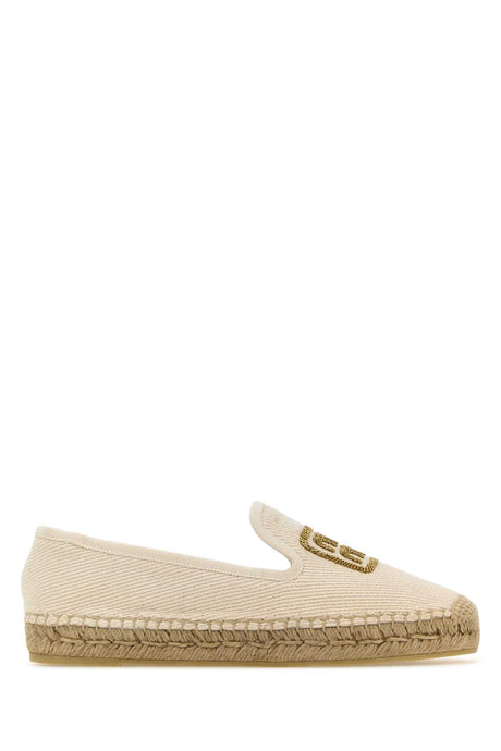 MIU MIU Ivory Canvas Mini Espadrilles for Women