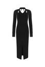 DION LEE Elegant Black Wool Dress for Women