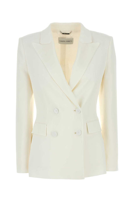 ALBERTA FERRETTI Elegant White Stretch Blazer for Women