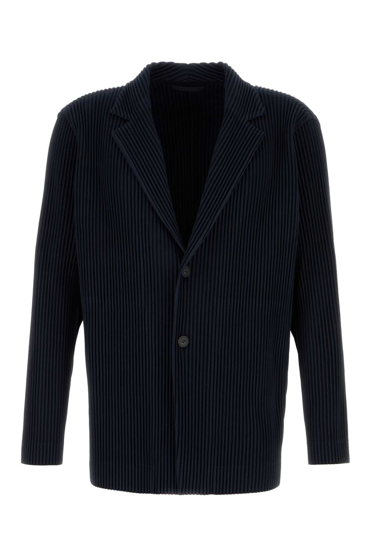 HOMME PLISSE' ISSEY MIYAKE Midnight Blue Polyester Blazer