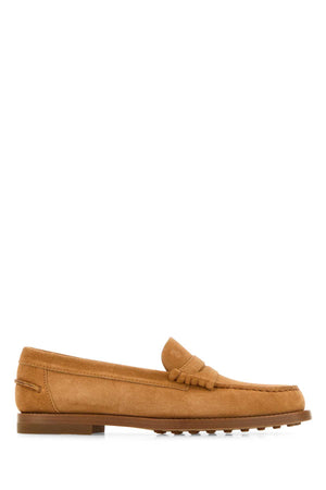 TOD'S Stylish Camel Suede Loafers for Women