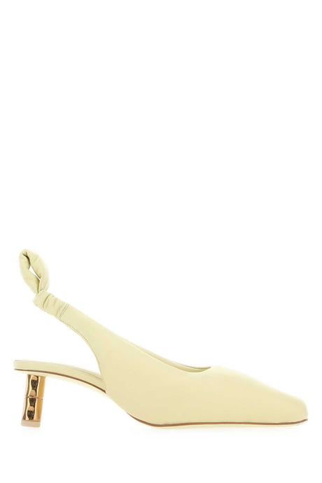 BOYY Pastel Yellow Nappa Leather Puffy Pumps with 4.5 cm Heel