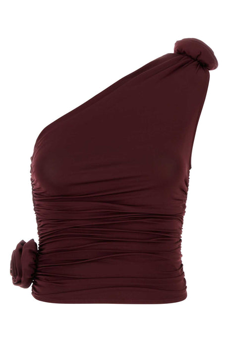 MAGDA BUTRYM Chic Stretch Viscose Top for Women - Burgundy