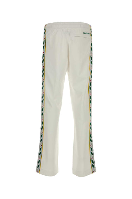 CASABLANCA Elevated White Polyester Blend Pants for Men