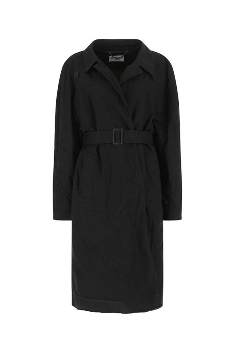 BALENCIAGA Midnight Blue Cotton Overcoat for Women