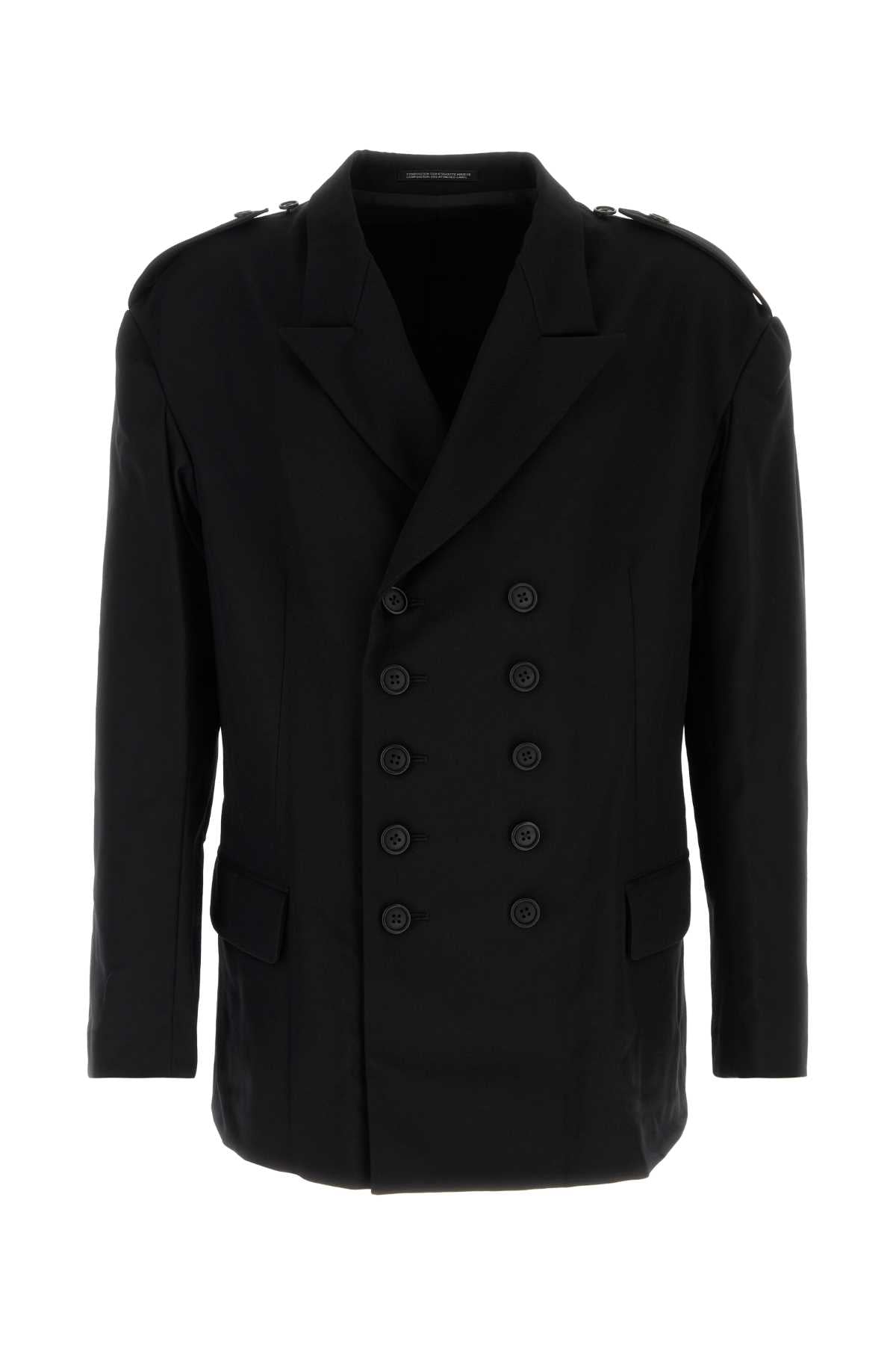 YOHJI YAMAMOTO Elegant Black Wool Blazer for Men - Perfect for 2024