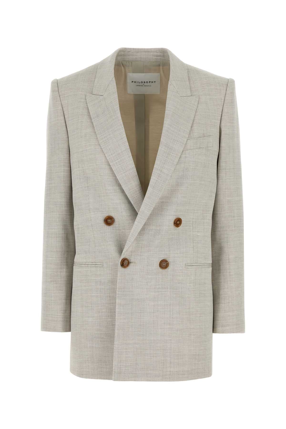 PHILOSOPHY DI LORENZO SERAFINI Beige Stretch Wool Blend Blazer for Women