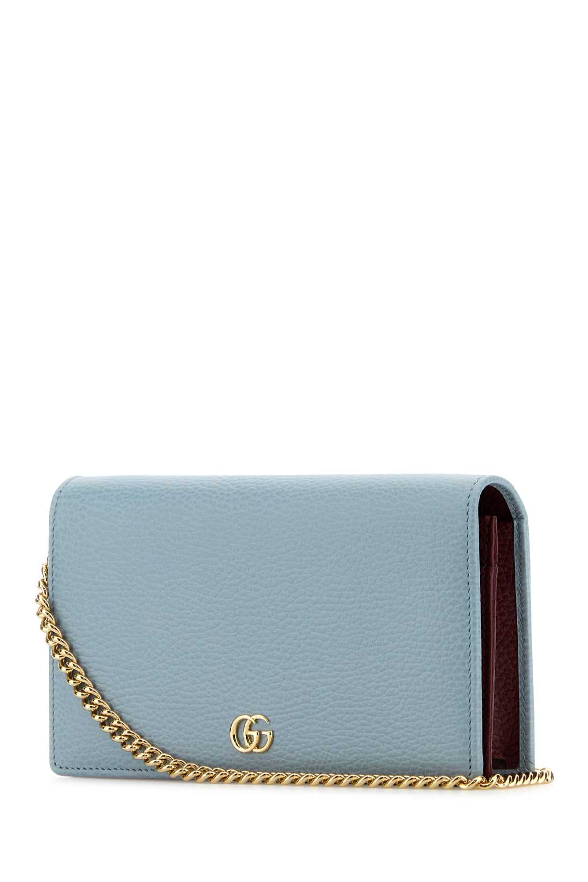 GUCCI Mini Leather GG Marmont Clutch with Shoulder Strap