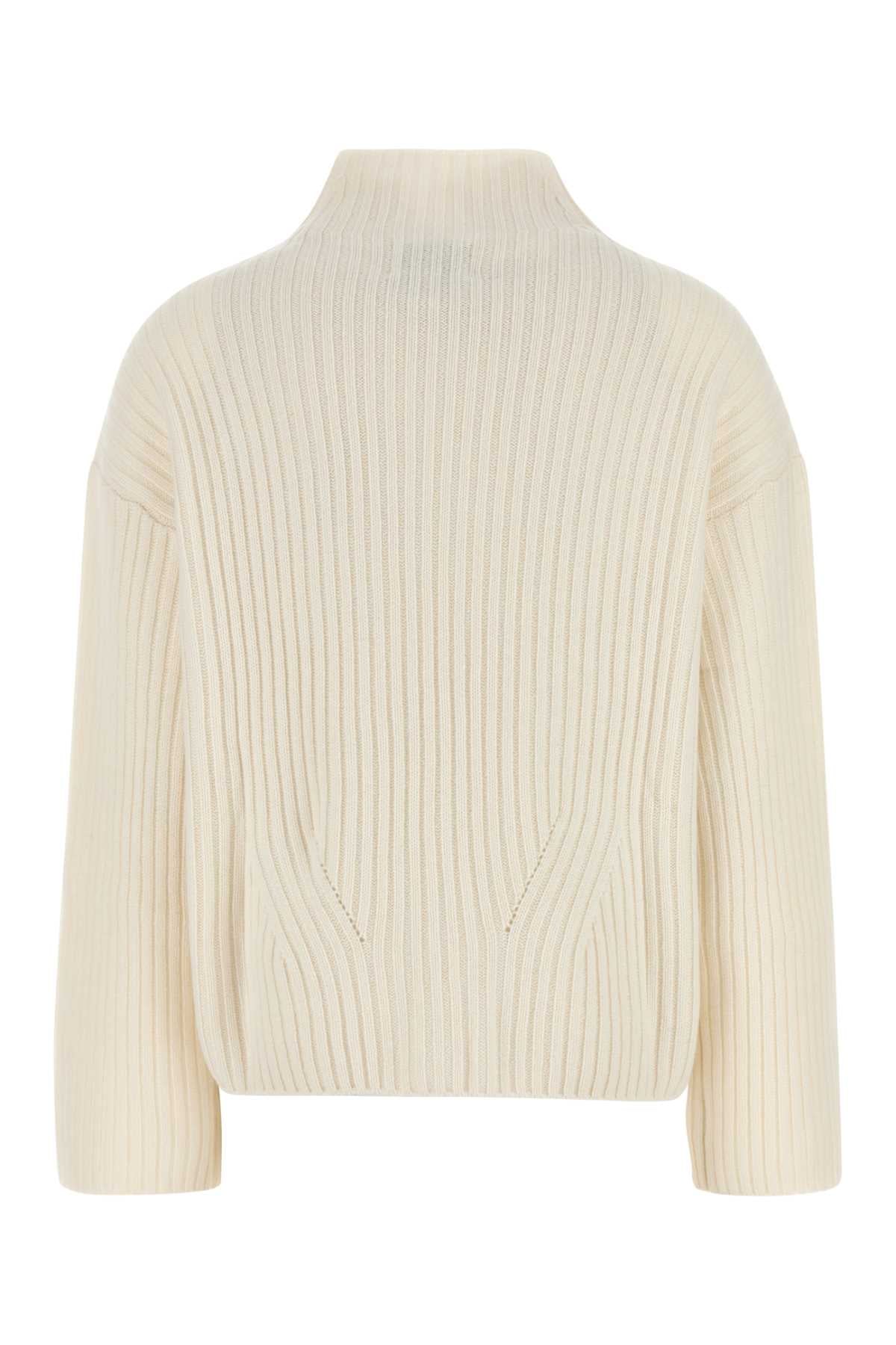 LOULOU Ivory Cashmere Ines Sweater for Women