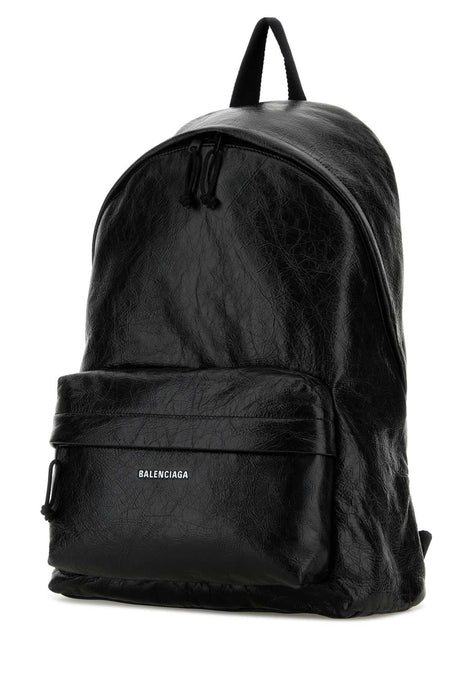 BALENCIAGA Explorer Backpack - Classic Black Leather (35x47x20 cm)