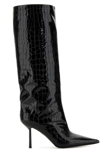 LE SILLA Elegant Black Leather Bella Boots with 8 cm Heel