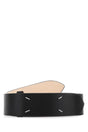 MAISON MARGIELA Stylish Black Leather Belt - 4.5 cm Height