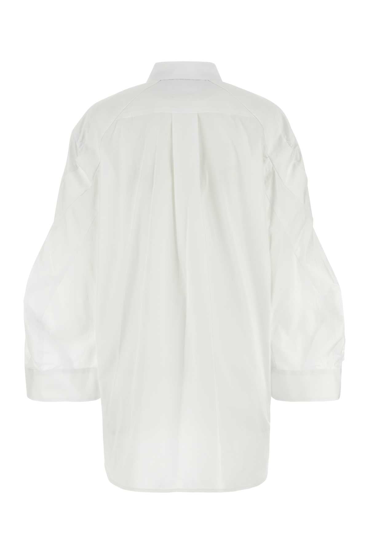 SACAI Classic White Poplin Shirt Dress