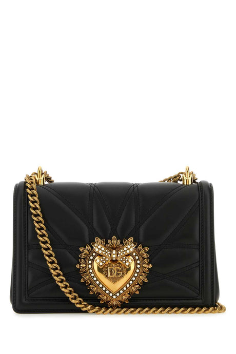 DOLCE & GABBANA Mini Black Nappa Leather Devotion Shoulder Handbag