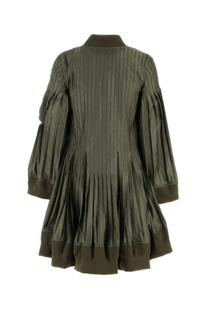 SACAI Army Green Polyester Jacket Dress